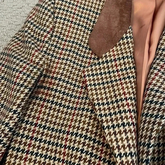 Talbots Houndstooth Blazer Brown size 4P - Picture 5 of 7